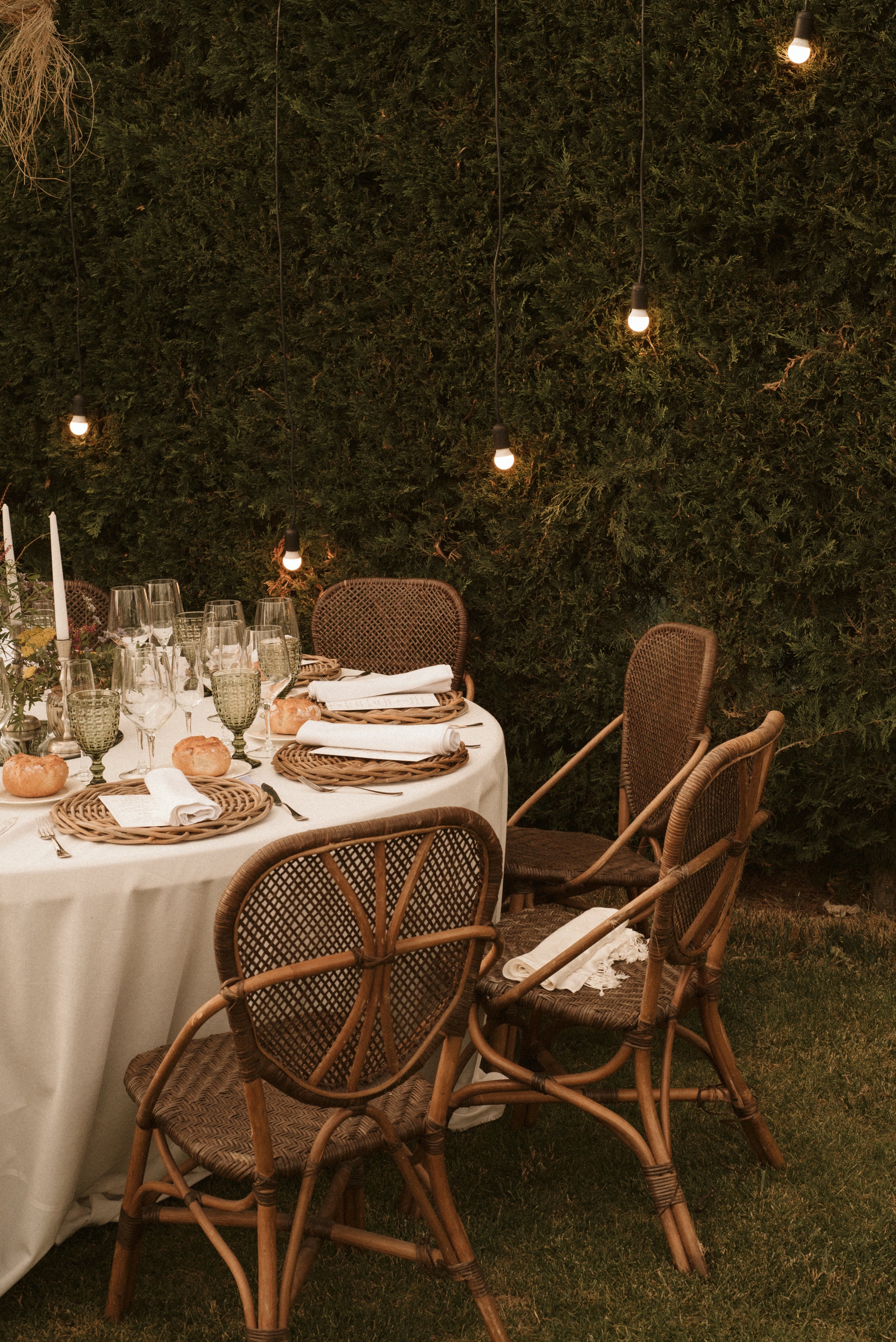 Cena en el jardín